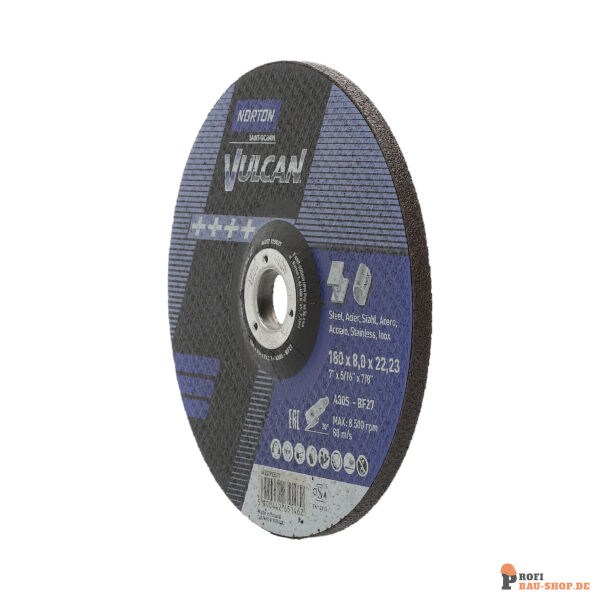 nortonschleifmittel/NORTON_schleifmittel_66252925527 Norton Vulcan Metal Inox Grinding Wheel 180x8.1x22.2 GRIT 30_134204